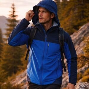 Marmot Mens Windstopper Softshell Jacket Mens XXL Blue Hooded Fleece Gorpcore